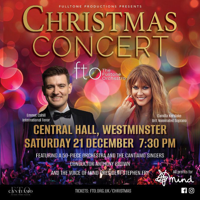 A poster for a Christmas concert at Central Hall Westminster