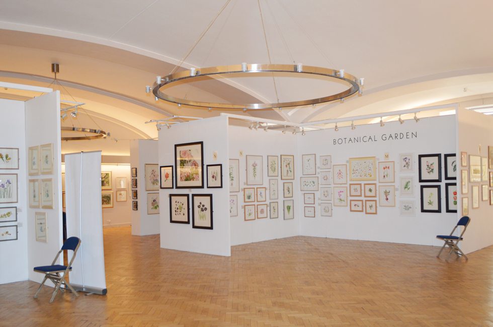 Events venue London hosts framed botanical art displayed in foyer of Aldersgate gallery space